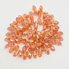 Electroplate Glass Faceted Teardrop Beads Strands EGLA-D014-09-2