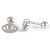 Tarnish Resistant 201 Stainless Steel Barbell Cartilage Earrings EJEW-R147-05-4