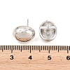 Oval Brass Micro Pave Cubic Zirconia Stud Earrings EJEW-Z164-17P-01-5