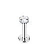 Titanium Steel Clear Cubic Zirconia Threadless Labret Stud WGC142D-24-1