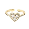 Brass Micro Pave Cubic Zirconia Cuff Rings for Women LS-RJEW-U031-02G-2