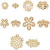 SUPERFINDINGS 10Pcs 5 Style Brass Fancy Bead Caps KK-FH0002-46-1