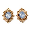 Golden Plated Alloy Oval Connector Charms FIND-B022-02G-04-1
