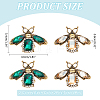 WADORN 4Pcs 2 Colors Bee Rhinestones Pin JEWB-WR0001-07-2