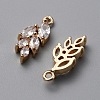 Brass Micro Pave Clear Cubic Zirconia Pendants ZIRC-WH0001-03-1