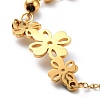 Vacuum Plating 304 Stainless Steel Clover Link Bracelet with Beaded Chains for Women BJEW-E108-08G-2