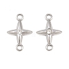 304 Stainless Steel Crystal Rhinestone Connector Charms STAS-P437-14B-P-1