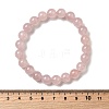 Grade A Natural Rose Quartz Round Beads Stretch Bracelets for Women BJEW-L712-B02-8mm-5