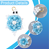 4Pcs 2 Colors Glass Pendants PALLOY-CA00017-4