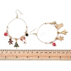 Christmas Theme Alloy Enamel Dangle Earrings EJEW-B068-01G-01-3