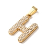304 Stainless Steel Micro Pave Clear Cubic Zirconia Pendants CU-CBA703A-05G-H-2