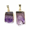 Rough Raw Natural Amethyst Slice Pendants G-K324-03G-2