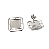 304 Stainless Steel Square Stud Earrings for Women EJEW-M028-05S-1