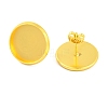 Brass Stud Earring Findings with Flat Round Tray KK-G502-08G-2