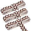3Skeins Polyester Leaf Jacquard Ribbons SRIB-CY0001-20A-1