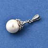 Shell Pearl Round Pendants STER-L067-02P-2