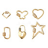Brass Micro Pave Clear Cubic Zirconia Screw Carabiner Lock Charms ZIRC-TA0001-13G-13