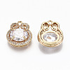 Brass Glass Rhinestone Pendants GLAA-S179-26A-RS-2