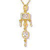 Brass Micro Pave Cubic Zirconia Pendants CU-OY001-85G-01-1
