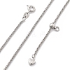 1.5mm Rack Plating Brass Wheat Chain Adjustable Slider Necklaces for Women Men MAK-L044-07P-4