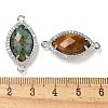 Natural & Synthetic Mixed Stone Faceted Horse Eye Connector Charms G-G181-07P-3