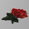 Rose Flower Shape Computerized Embroidery Cloth Iron on/Sew on Patches PATC-WH0007-34B-2