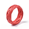 Straw Rope Braided Finger Ring for Women RJEW-T022-004-6