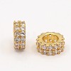 Brass Micro Pave Cubic Zirconia Beads Flat Round Spacer LS-ZIRC-D026-07G-1