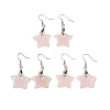 Natutal Rose Quartz  Dangle Earrings EJEW-F343-C08-1