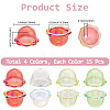 60Pcs 4 Colors UV Plating Acrylic Bead Caps PACR-PA0001-12B-2