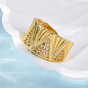 Brass Micro Pave Clear Cubic Zirconia Cuff Rings for Women RJEW-Q009-08G-5