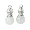 Natural Quartz Crystal Round Pendants G-C114-04P-18-1