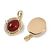 Natural Carnelian(Dyed & Heated) Oval Pendants KK-P283-42A-G-2