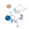 Glass Teardrop Hanging Suncatchers HJEW-TA00413-02-3
