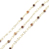 Brass & Natural Tiger Eye Handmade Beaded Chain CHC-D029-15G-11-1