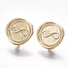 Brass Stud Earring Findings LS-X-KK-T038-459G-1