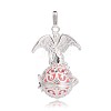Silver Color Plated Brass Hollow Round Cage Pendants KK-J248-03S-2