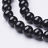 Natural Black Onyx Round Beads Strands X-GSR6mmC097-2