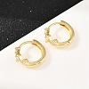 Crown Brass Micro Pave Clear Cubic Zirconia Hoop Earrings EJEW-D348-20G-4