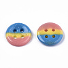 4-Hole Handmade Lampwork Sewing Buttons BUTT-T010-02F-2