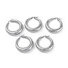 Tarnish Resistant Ring 304 Stainless Steel Hoop Earrings EJEW-O032-02P-2