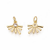 Brass Micro Pave Cubic Zirconia Charms ZIRC-F095-02-2
