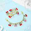 2Pcs 2 Styles Acrylic Red Pink Cherry Charm Brass & Aluminium Bag Decorative Chains PURS-SC0001-04-7