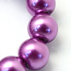 Baking Painted Pearlized Glass Pearl Round Bead Strands HY-Q003-4mm-16-3