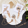 4Pcs 4 Styles Alloy Hanging Chain Brooch JEWB-FH0002-20-4