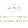 Brass Flat Heart Link Chains CHC-M023-05G-2