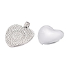 DIY 20pcs Transparent Clear Glass Thumbprint Heart Necklace Kits DIY-ZZ0001-01-4