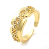 Brass Micro Pave Cubic Zirconia Cuff Rings RJEW-P102-08G-1