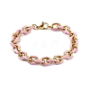 304 Stainless Steel Cable chain Bracelets for Women BJEW-B137-01-4