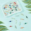 40pcs 10 colors Electroplated Glass Links Connectors KK-FH0003-10-4